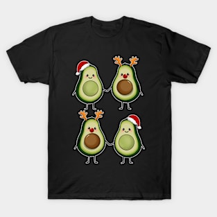 Christmas Avocados Cute avocado couple Pattern T-Shirt